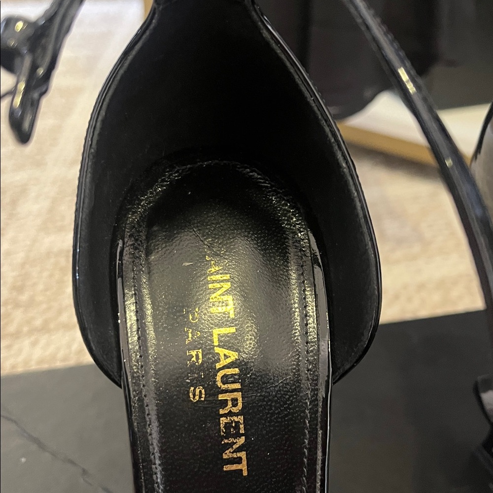 Saint Laurent Black Strappy Heels - Picture 10 of 11